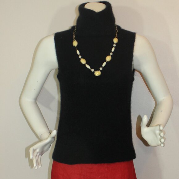 Aritzia Babaton  Brushed 100%Cashmere Relaxed  a mockneck Tank top size Medium - Picture 3 of 9